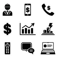 Business Icons Set for Financial and Communication Strategy vector