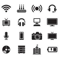 Flat Icons Representing Modern Communication and Technology vector