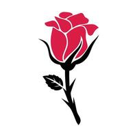 Elegant Red Rose Silhouette Design for Graphic Use vector