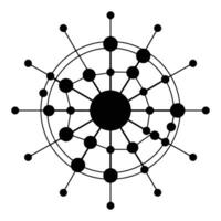 Abstract network graphic design with interconnected circles. vector