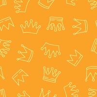 Outline Crown Pattern Repeat Seamless for Wallpaper Background Cover Packaging vector