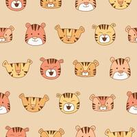 Tiger Seamless Pattern Background for Print Fabric Surface Fashion Wrapping vector