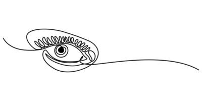 Continuous one line drawing of eye watch Minimalist eye wih retina outline design Editable active vector