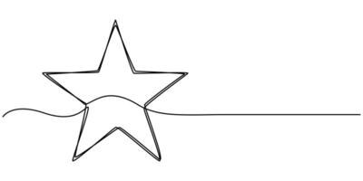 hand draw doodle stars illustration in continuous one line drawing arts style vector