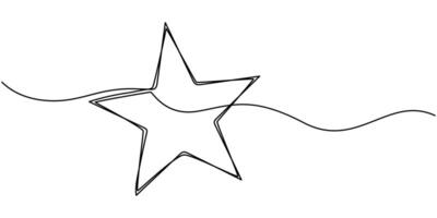 star in continuous one line drawing outline illustration vector