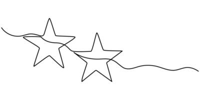 continuous one line star icon on white background vector