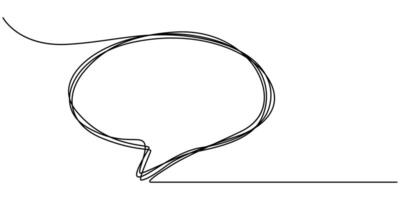 Speech Bubble Single Continuous One Line Drawing Icon vector
