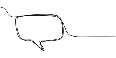 Speech Bubble Continuous One Line Drawing Icon Minimalist Design vector