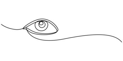 Linear minimalistic eye drawing One continuous editable single line female eye line Concept of the look illustration vector