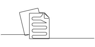 continuous One line drawing of a folder Outline documents background icon saving securities vector