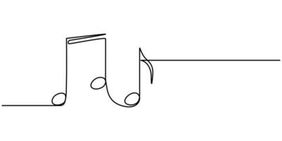 Musical Note With Love Shape Continuous One Line Drawing Icon vector