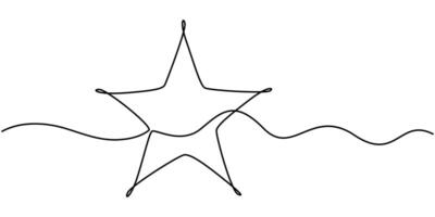 continuous one line drawing illustration of a star vector
