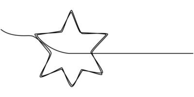 continuous one line drawing star design illustration vector