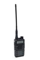 Portable two-way radio designed for communication in outdoor activities and emergency situations, featuring adjustable antenna photo