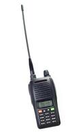 Practice with a handheld radio transceiver for communication in emergency situations in a training setting photo
