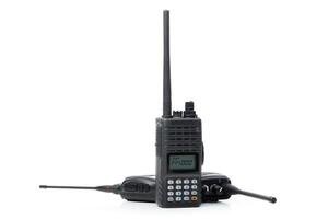 Walkie talkies arranged with antennas on display for communication enthusiasts and professionals in various scenarios photo
