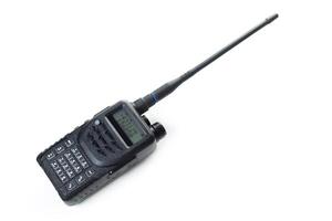 Compact two-way radio with screen and antenna designed for clear communication during outdoor activities photo