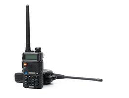 Two-way radio communication device with antennas positioned on a white background for showcasing functionality and design photo