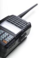 Communication device on a white background highlighting its features and design aspects in a close-up view photo