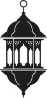 Intricate Islamic Lantern Silhouette for Festive Art and Design vector
