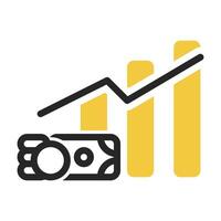 financial chart icon with isolated background vector
