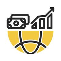 global financial icons on isolated background vector