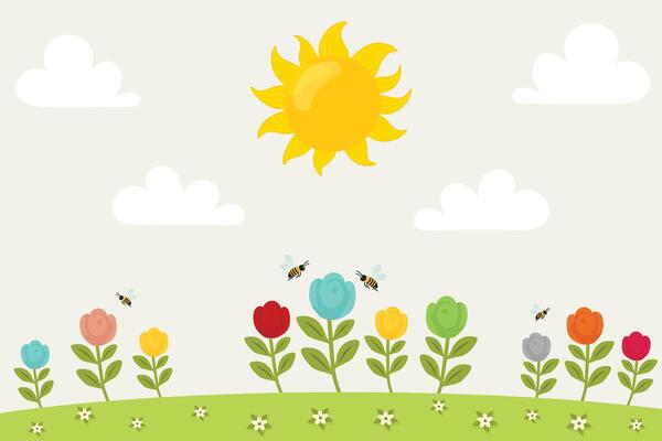 Spring day flat illustration