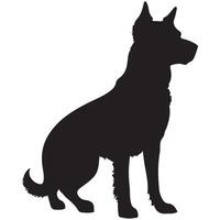 A silhouette of a dog standing on its hind legs vector