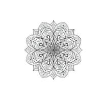 Print Black complex doodle mandala on a white background, for printable colouring vector