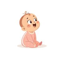 Print Cute Laughing Baby Isolated Infant on a Clean White Background vector