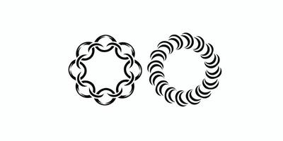 Print Set with circles. Rotating art lines in circle shape as symbol, logo or icon. vector