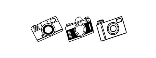 Print Modern Photo Camera Icons Flat Design Collection vector