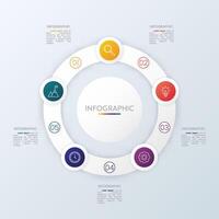 Circle chart infographic template with 5 options vector
