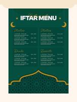 Iftar Menu Ramadan Kareem Social Media Flyer Template vector