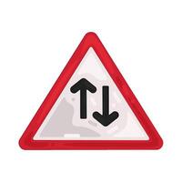 two way traffic sign vector