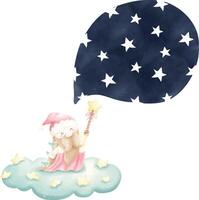 cute gnome frame, star text box vector