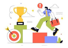 Illustration of Business Motivation with Fast Startup, Creative Marketing, and Goal Achievement in a Flat Design vector