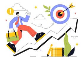 Entrepreneurial Motivation Illustration with Innovation, Business Growth, and Success Strategy in Flat Style vector