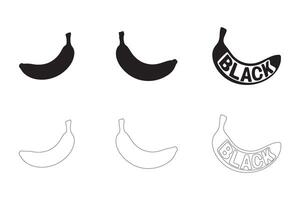 Banana Icons Simple Clean and Smooth Solid and Outline Styles vector