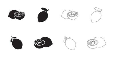 Lemon Icons Simple Clean and Smooth Solid and Outline Styles vector