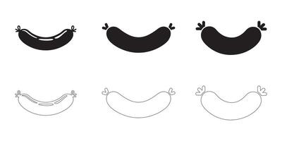 Hot Dog Icons Simple Clean and Smooth Solid and Outline Styles vector