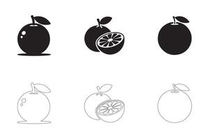 Orange Icons Simple Clean and Smooth Solid and Outline Styles vector
