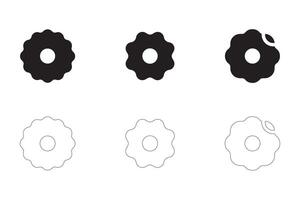 Donuts Icons Simple Clean and Smooth Solid and Outline Styles vector
