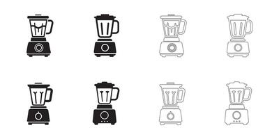 Blender Icons Set Solid and Outline Styles in Black on White vector