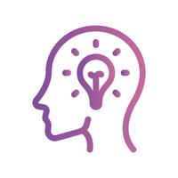 A simple icon for the theme, man head, light bulb vector
