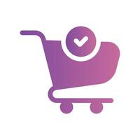 A straightforward icon for the shopping cart, paid vector