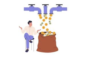 Illustration of multiple streams income vector