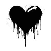 Black Heart with Glossy Paint Dripping on a White Background vector