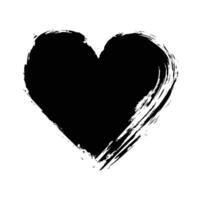 Black Heart with Fading Paint Drips on a White Canvas vector