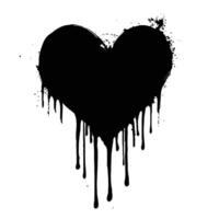 Black Heart with Paint Trails Against a White Backdrop vector